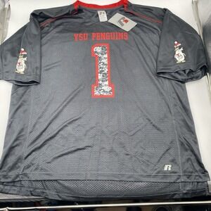 Youngstown State Penguins Football Jersey Russell Athletic Men Sz 2XL Black New